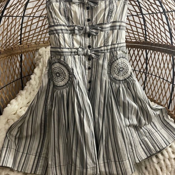 Bryon Lars Beauty Mark striped dress sz 4 - Picture 4 of 16